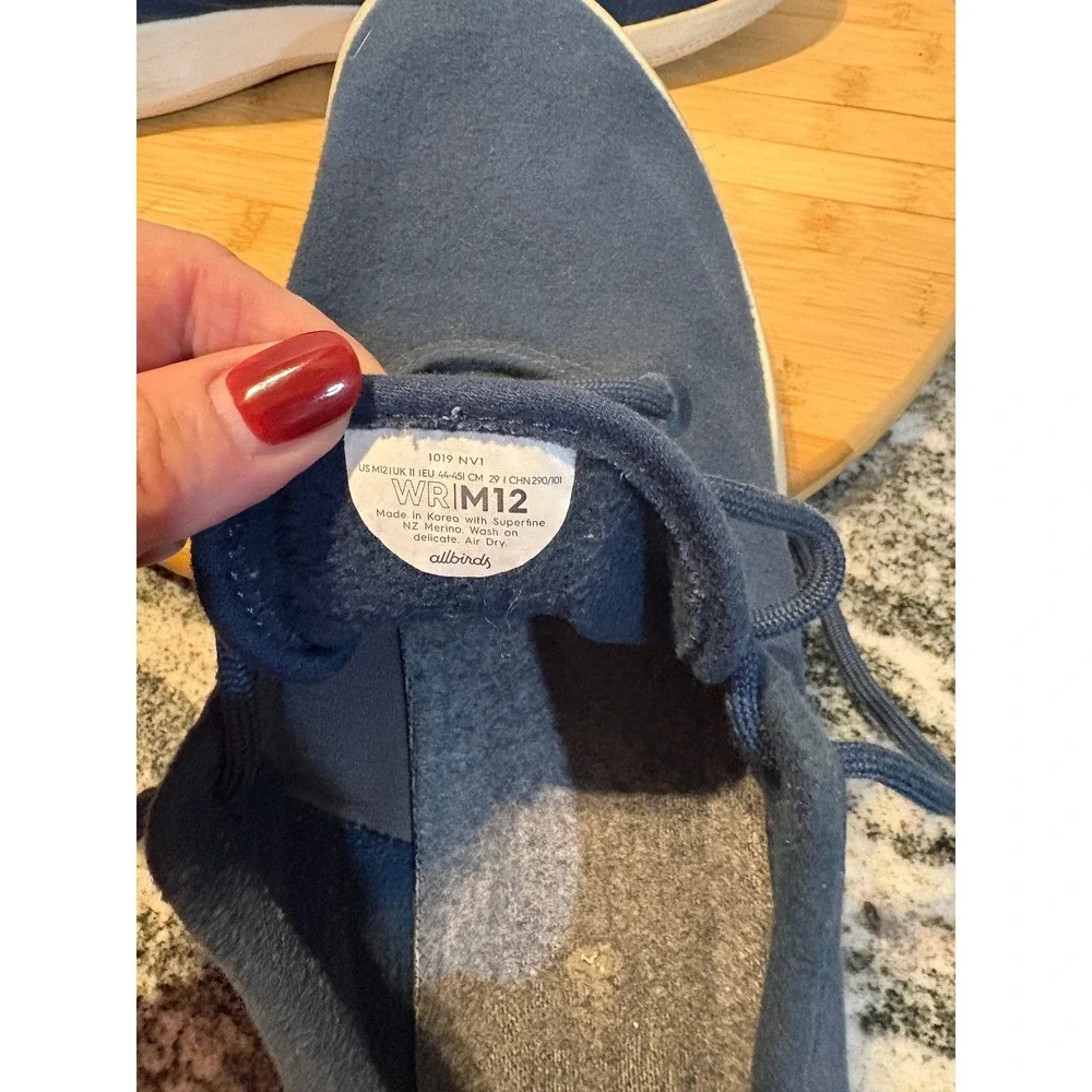 Allbirds Wool Runners Men's‎ Size 12 Blue Lace Up Sneakers Comfortable Shoes M12